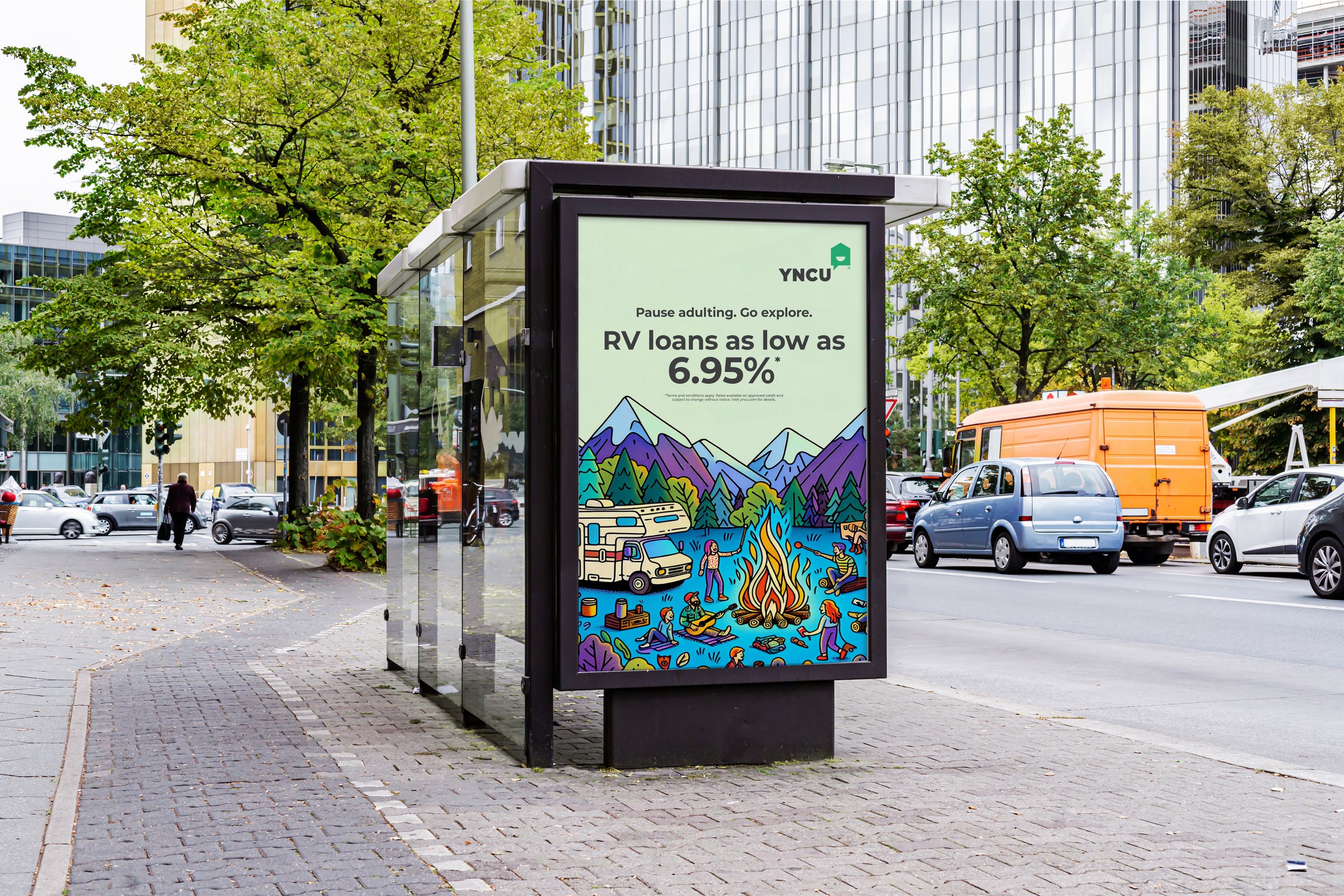 print & digital advertising
(YNCU: recreational vehicle loan campaign)