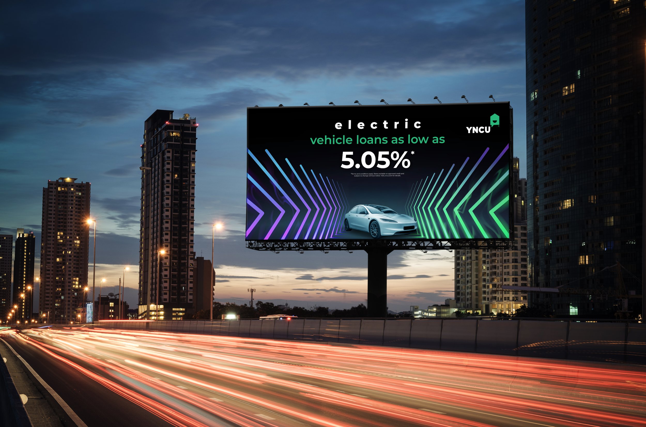 print & digital advertising
(YNCU: electric vehicle loan campaign)