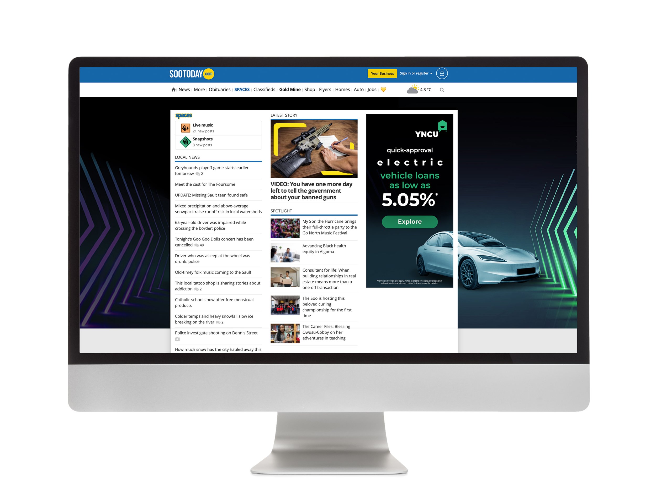 digital advertising takeover - news site 
(YNCU: electric vehicle loan campaign)