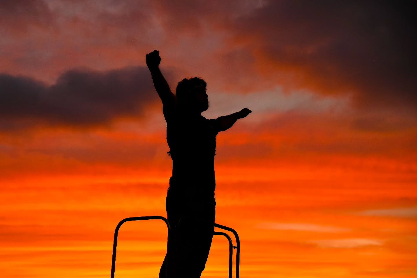 Pretty stoked with this frame I made tonight of one of our drum majors as the sun set during our home football game and showed some amazing colors. #sunset #band #highschoolfootball