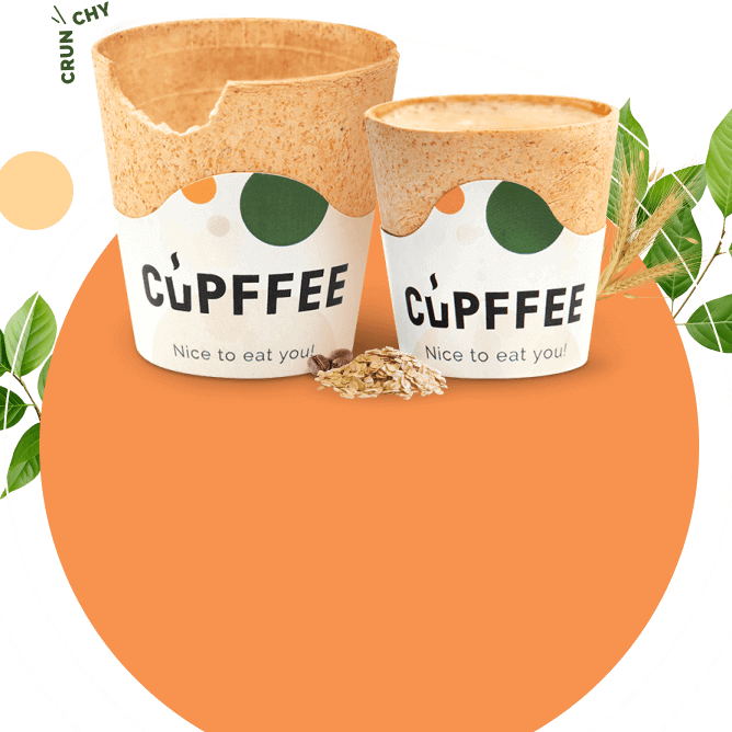 Cupffee is the world's first edible cup that gives you a delicious and crunchy experience while caring for the planet. Cups are made from natural, vegan ingredients, making them not only safe to eat but also delicious. The cup is sturdy enough to hol
