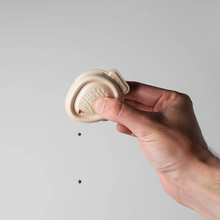 Unlike single-use plastics that float around forever, Holy Carp! is made of renewable plant pulp that readily decomposes, leaving nothing behind but nutrients for the soil. Place in the compost and Holy Carp! will disappear in a few weeks.