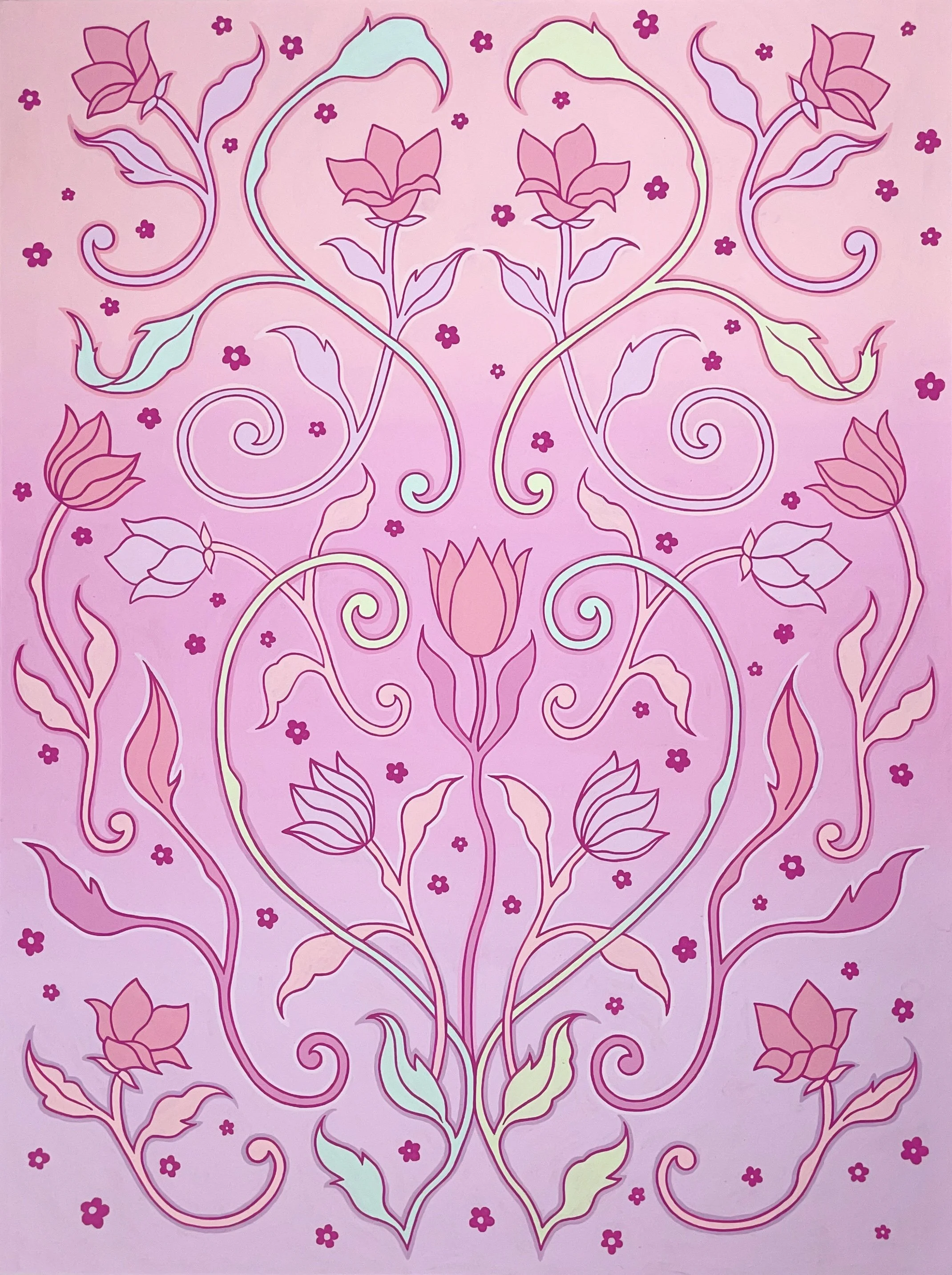 “And for just a moment, there was only joy”, Acrylic on wood panel, 24”x18”, 2025