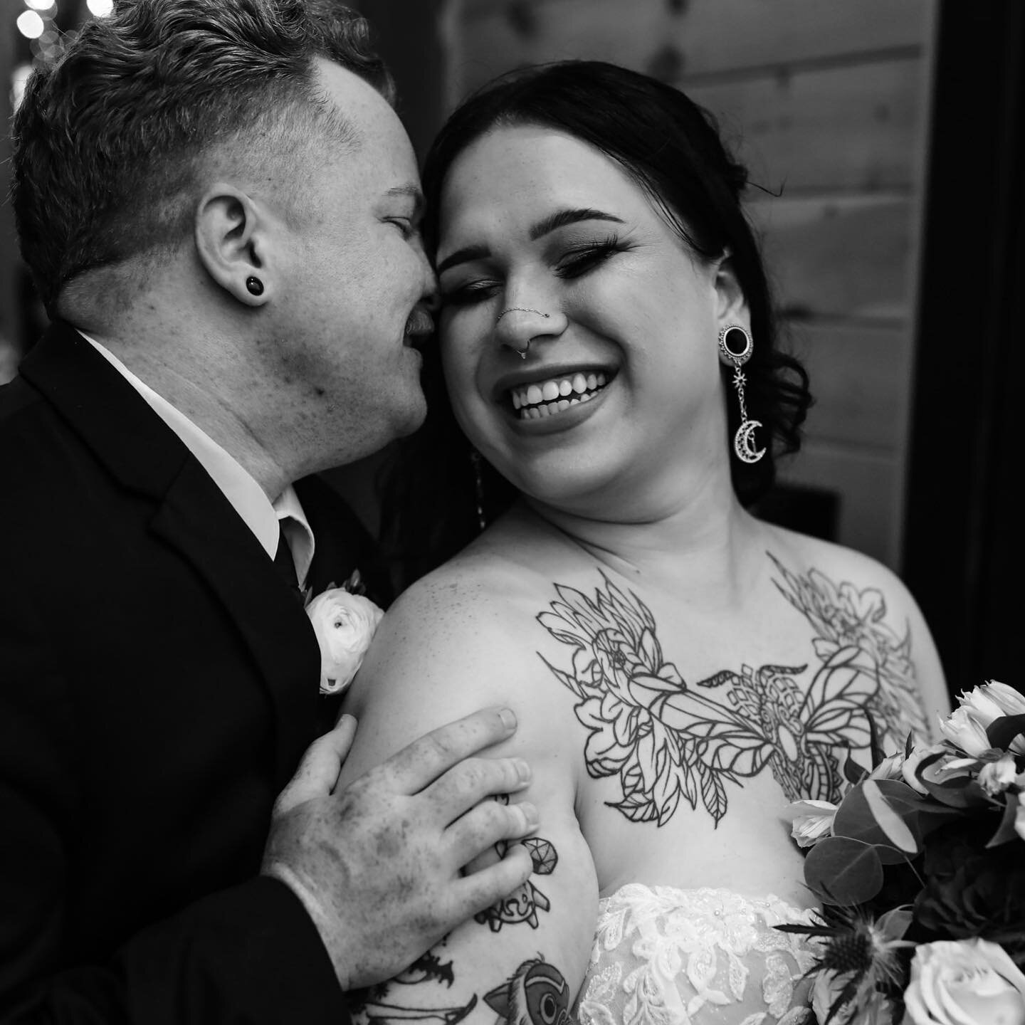 Nate (he/him) and CJ (she/her) almost a whole year ago in Virginia 🖤 this wedding was a celebration of queer found family and community. Thank you so much for having me as a part of it.