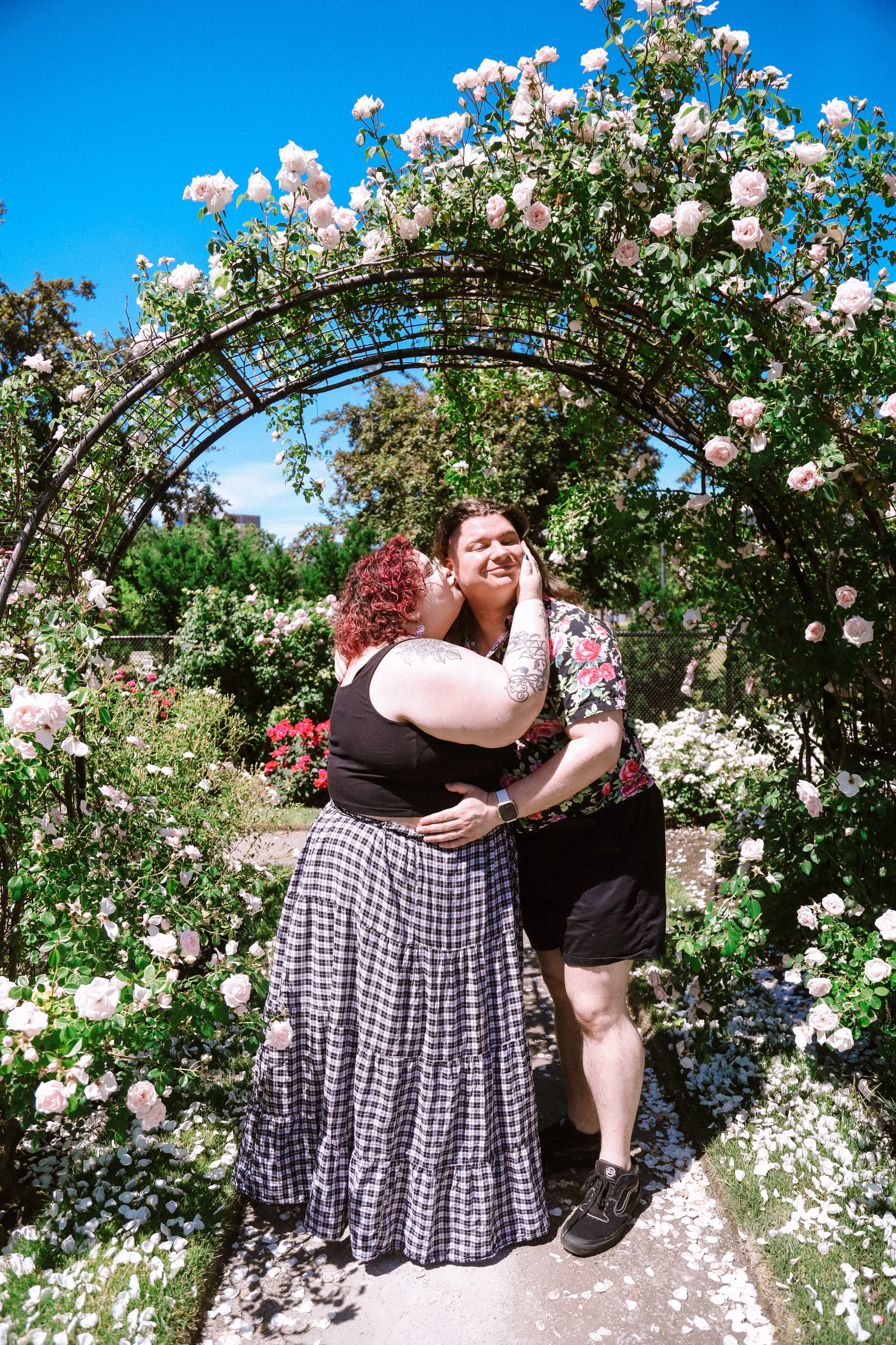 Pride in Bloom: LGBTQ Couple's Session at Kelleher Rose Garden, Boston