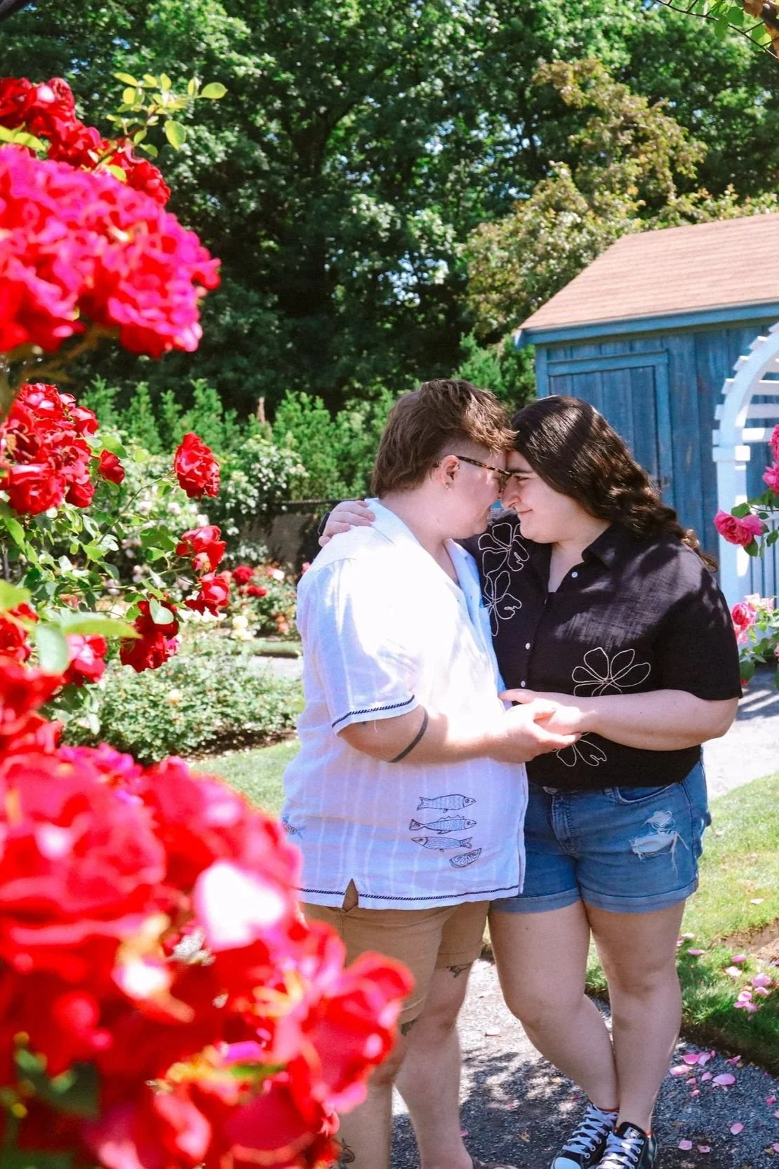 Pride in Bloom: LGBTQ Couple's Session at Kelleher Rose Garden, Boston