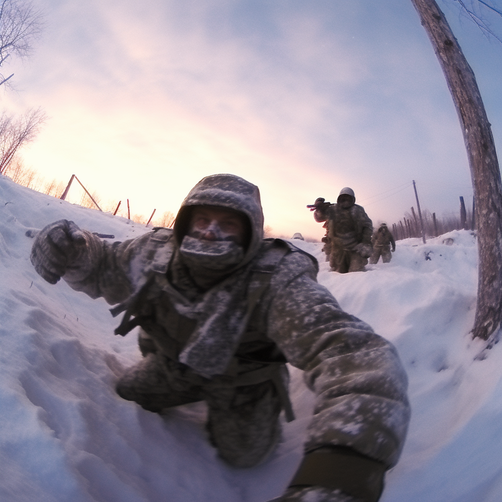 GoPro footage of a UEN soldier in Siberia seizing a Japanese reporter, 2019