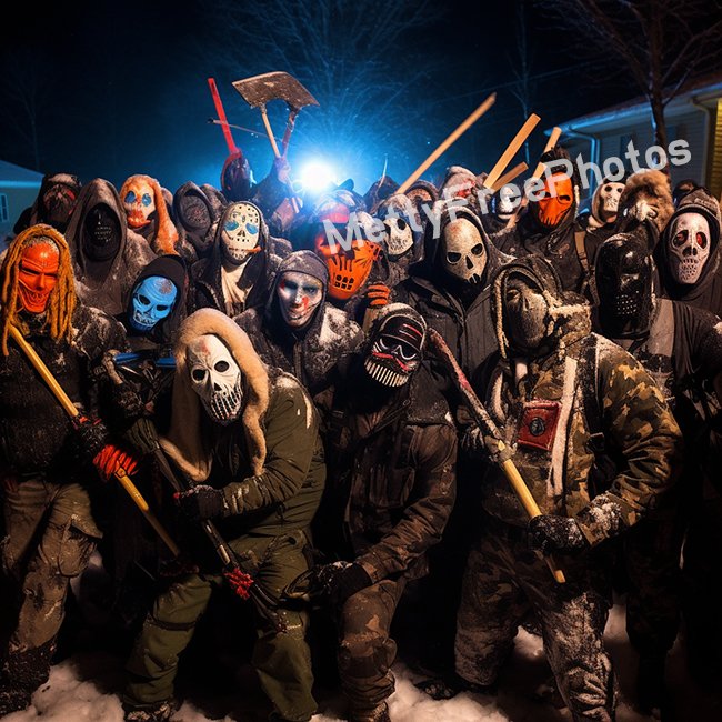 Coledale Slashers posing one hour before the riot, December 31st, 2009