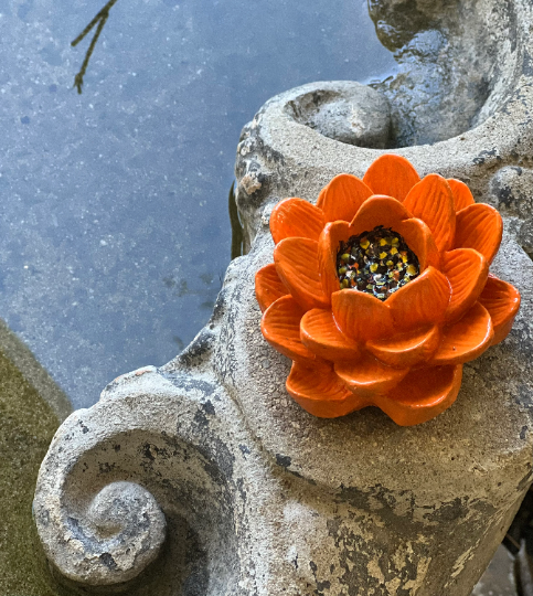 Orange Stone Art Flower