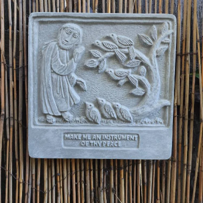 St. Francis Plaque, Concrete Garden Art