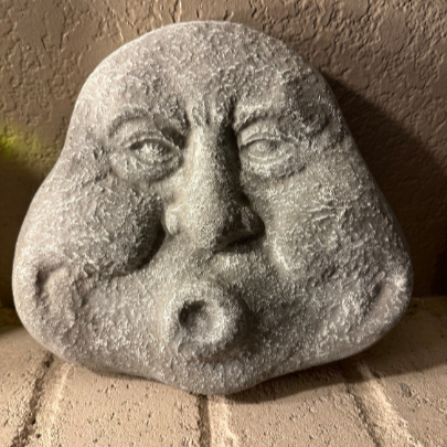 Concrete Blowing Wind Garden Face Plaque