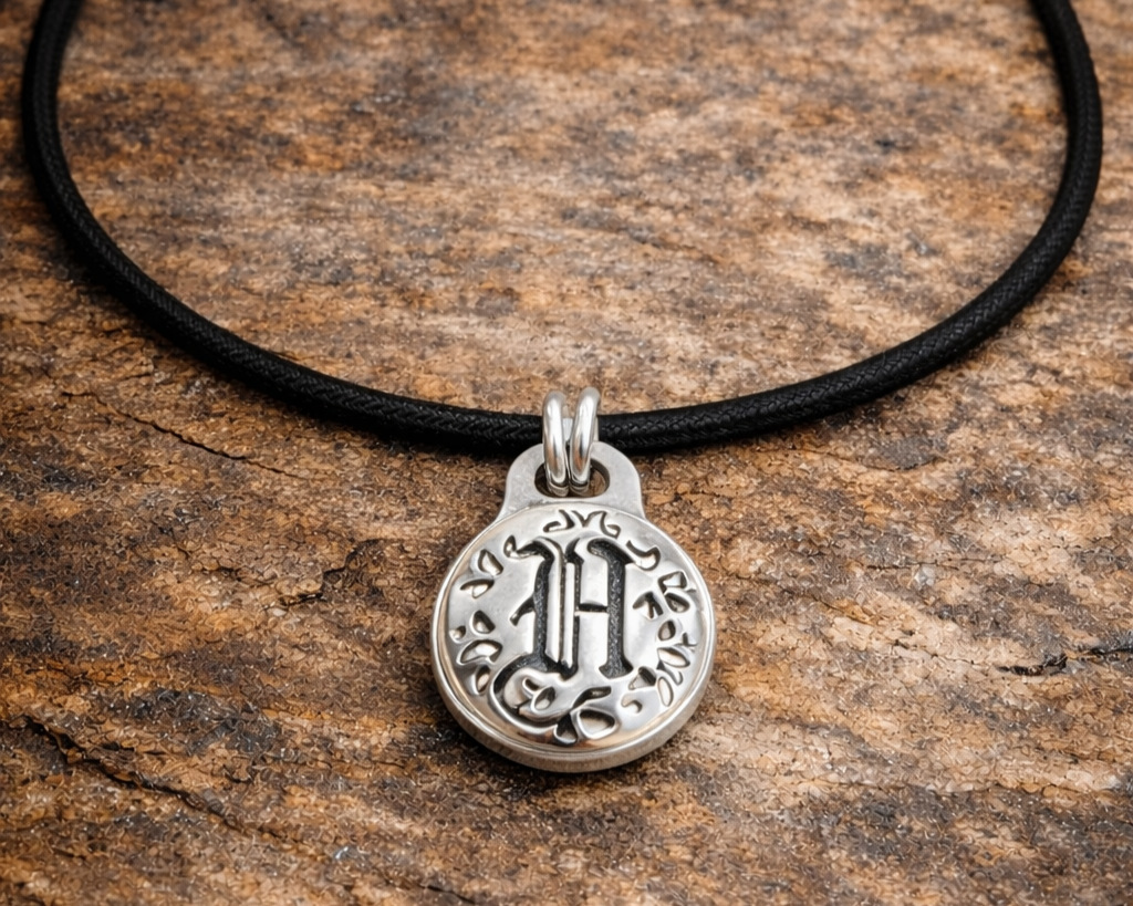 Sterling Silver Gothic Initial Pendant – Artisan Handmade