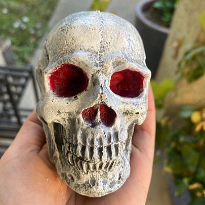 Concrete skeleton skull Backyard Stone Art decorative Stepping Stones for your Garden or pathway