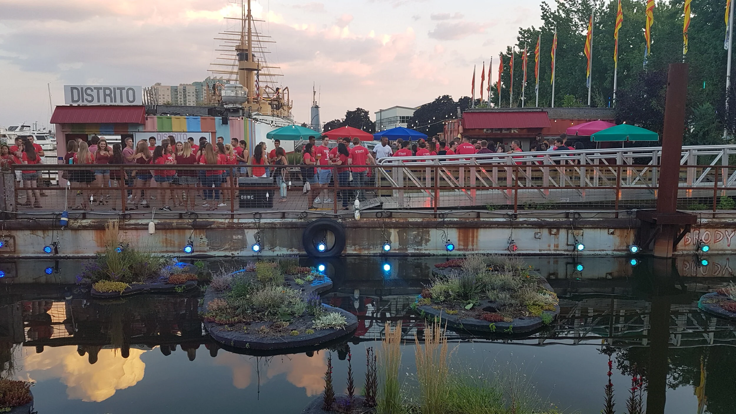 Philly: historic, dignified, but snazzy. This is the waterfront on a Monday night!