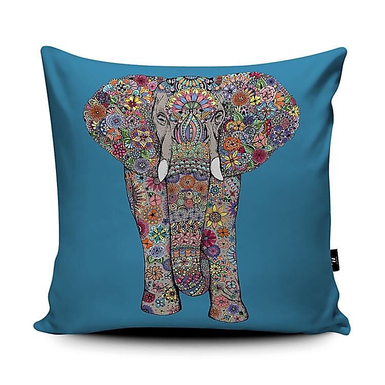 This gorgeous floral elephant with its delicate flowers and intricate detailing will add a splash of vibrant colour to any space. Made from super soft vegan suede&hellip; what&rsquo;s not to love! 🐘 #elephant🐘 #cushionlover #vegangift
