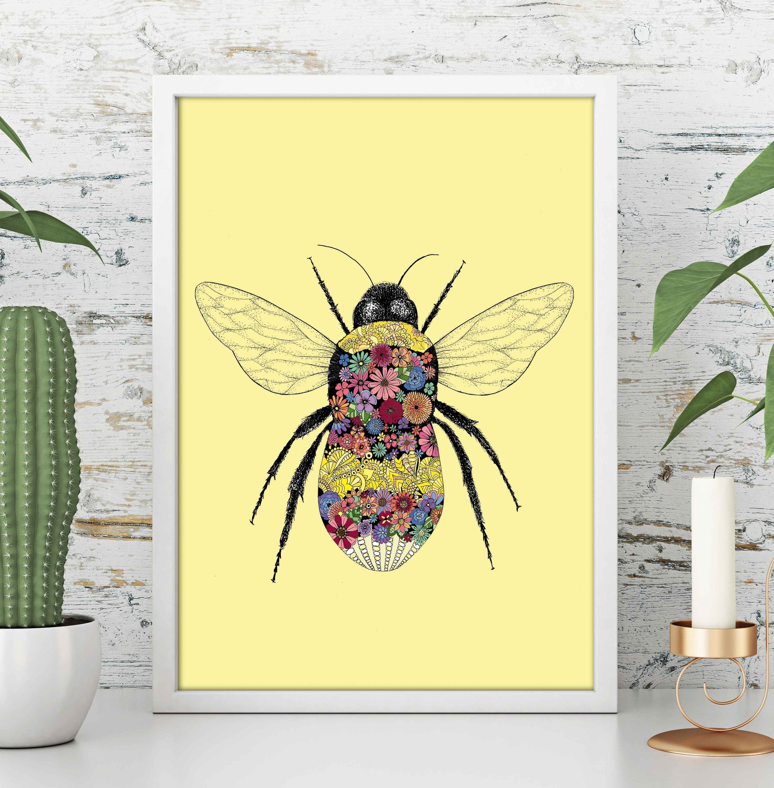 Floral Bee Art Print