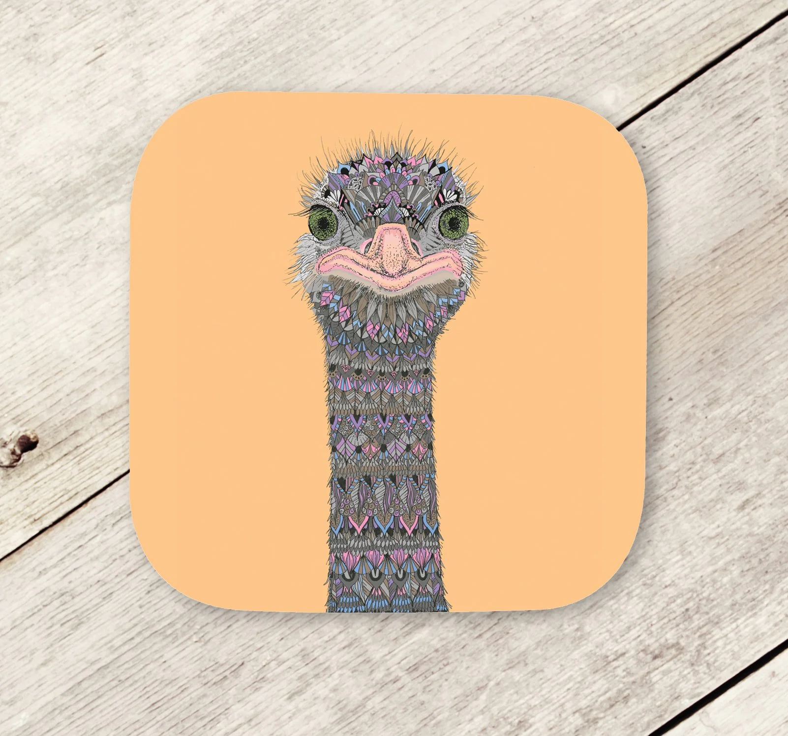 Emu Wooden Drinks Coaster