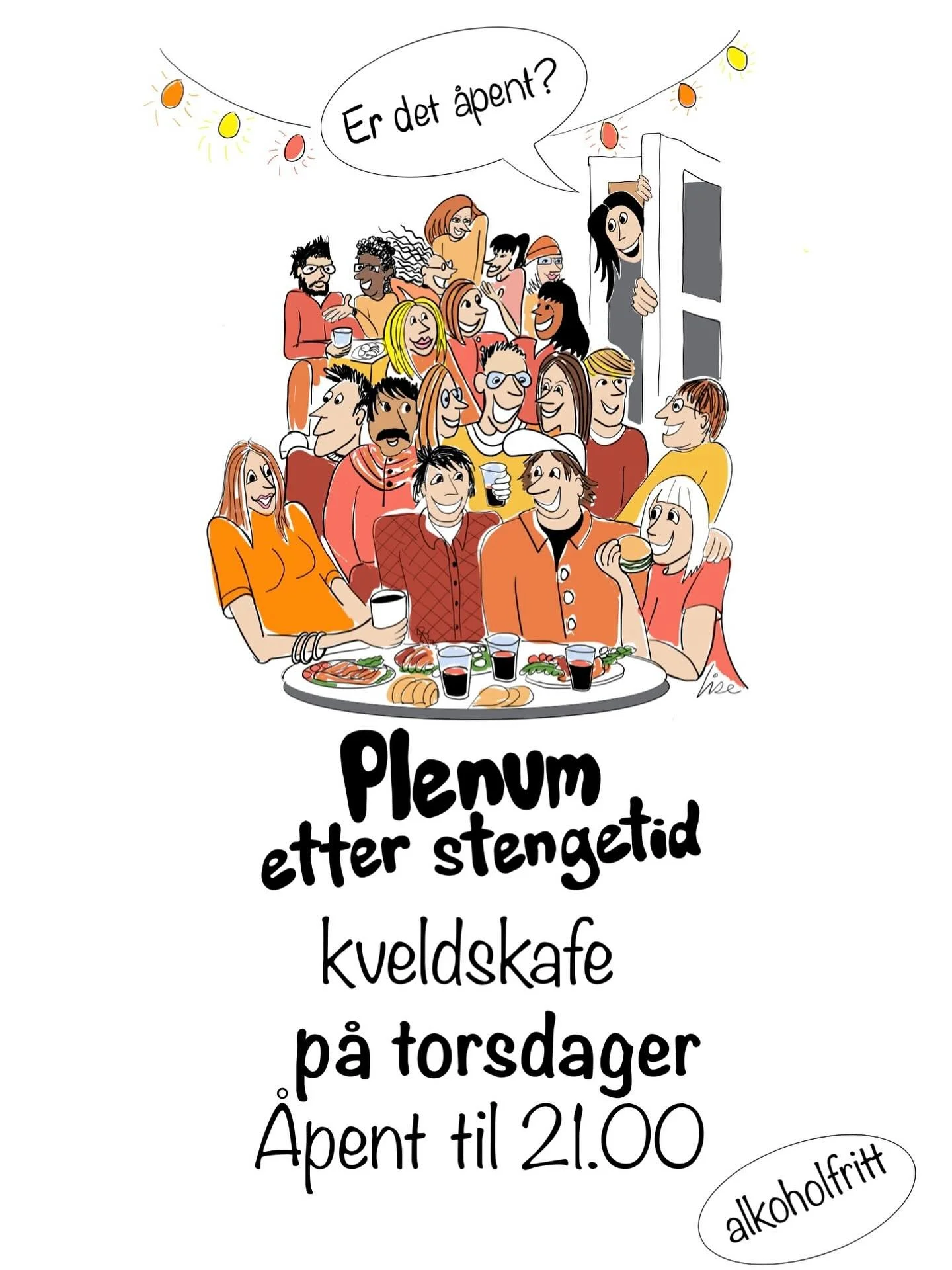 🌙 Plenum etter stengetid med bakt potet🌙 
I dag holder vi &aring;pen kveldskafe igjen! Forrige uke ble en stor suksess med pizzabuffet - denne gangen pr&oslash;ver vi oss p&aring; bakt potet med poteter fra Wennersg&aring;rd. Dette serveres med uli
