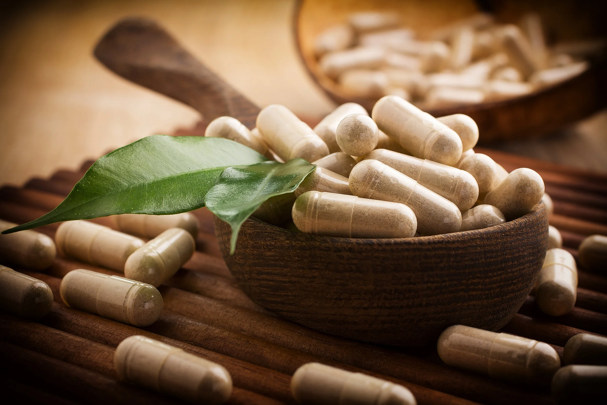 Encapsulated Chinese herbal medicine supplements used in integrative treatment at East-West Integrated Wellness