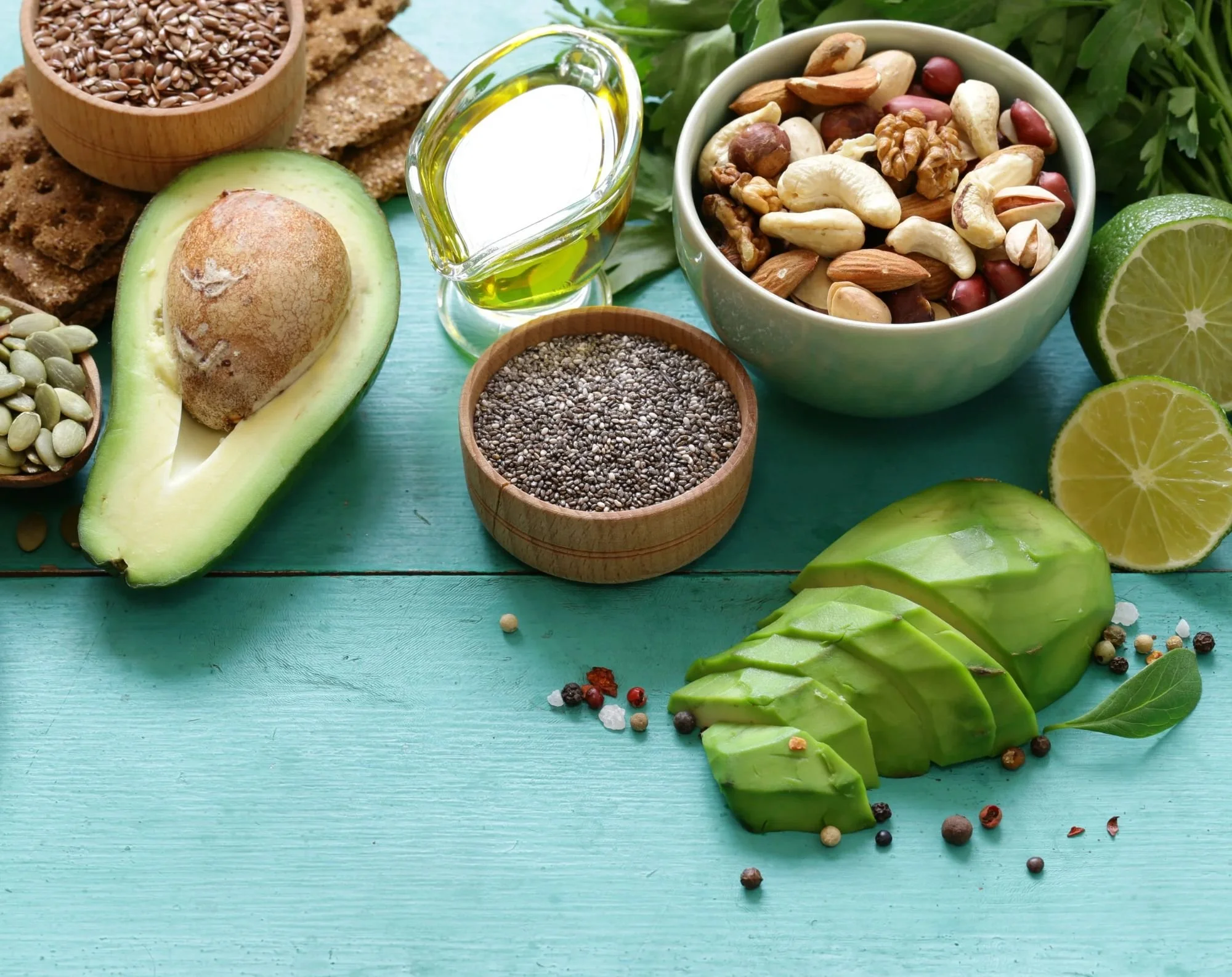 Nuts, avocado, and whole foods recommended during nutritional counseling
