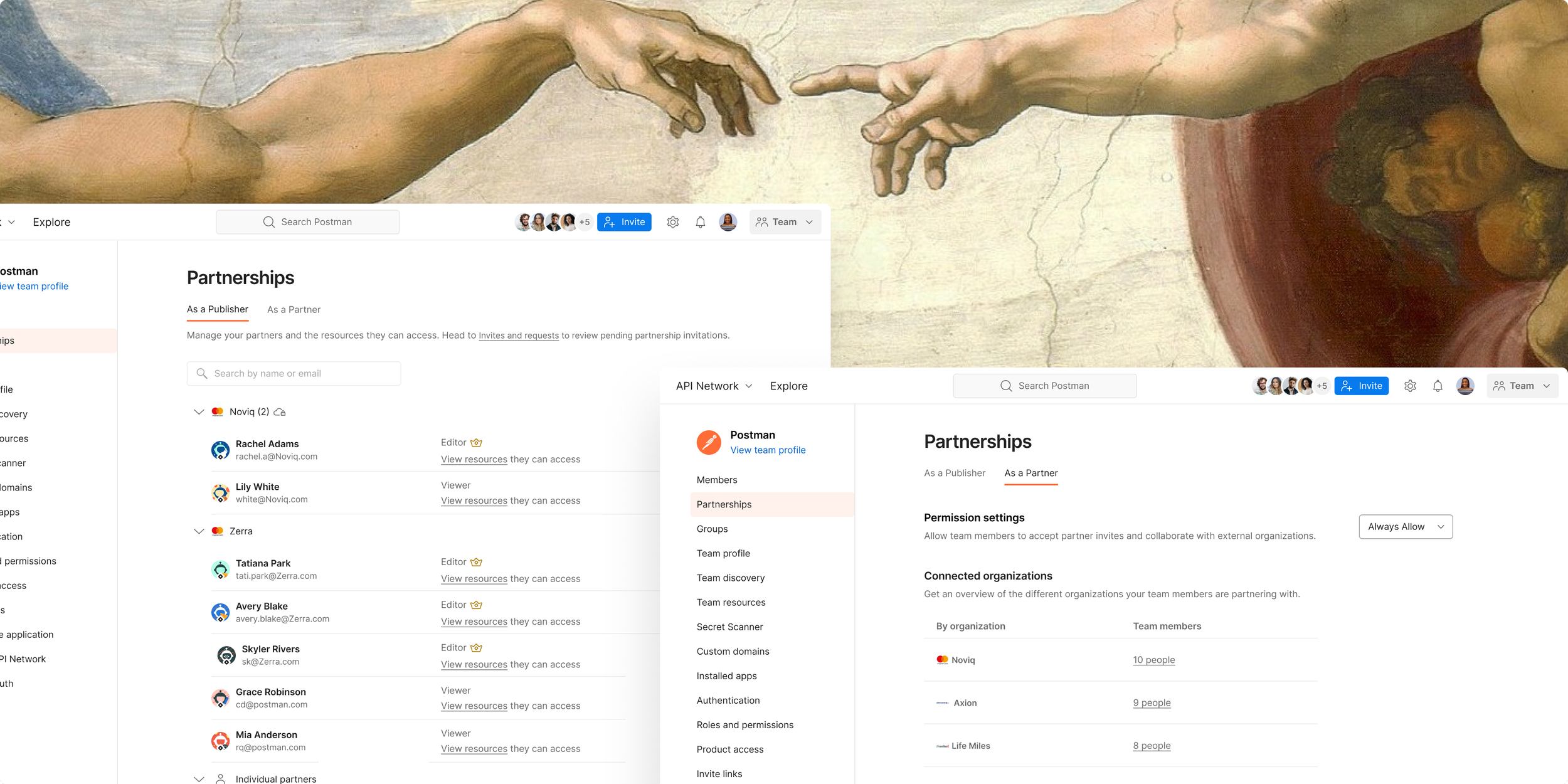 Partnerships in Postman