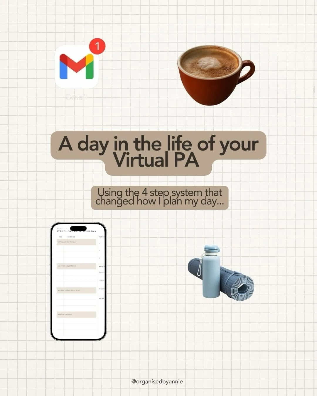 Here&rsquo;s my fail safe 4 step system to planning my day. 

📌 Save this for next time you feel overwhelmed!

#plannerlife #timemanagement #productivityhacks