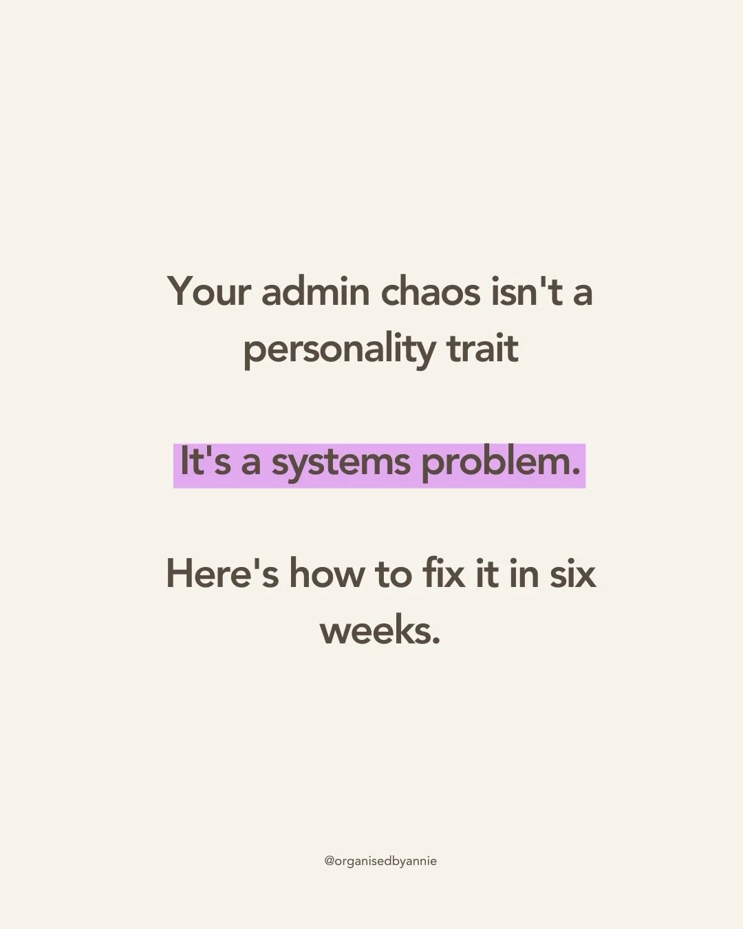 Being disorganised is not who you are. It&rsquo;s not your personality. 

It&rsquo;s a sign that you haven&rsquo;t yet found the right system for the way your brain and your life work. 

Let&rsquo;s fix this together...

 Click the link in my bio to 