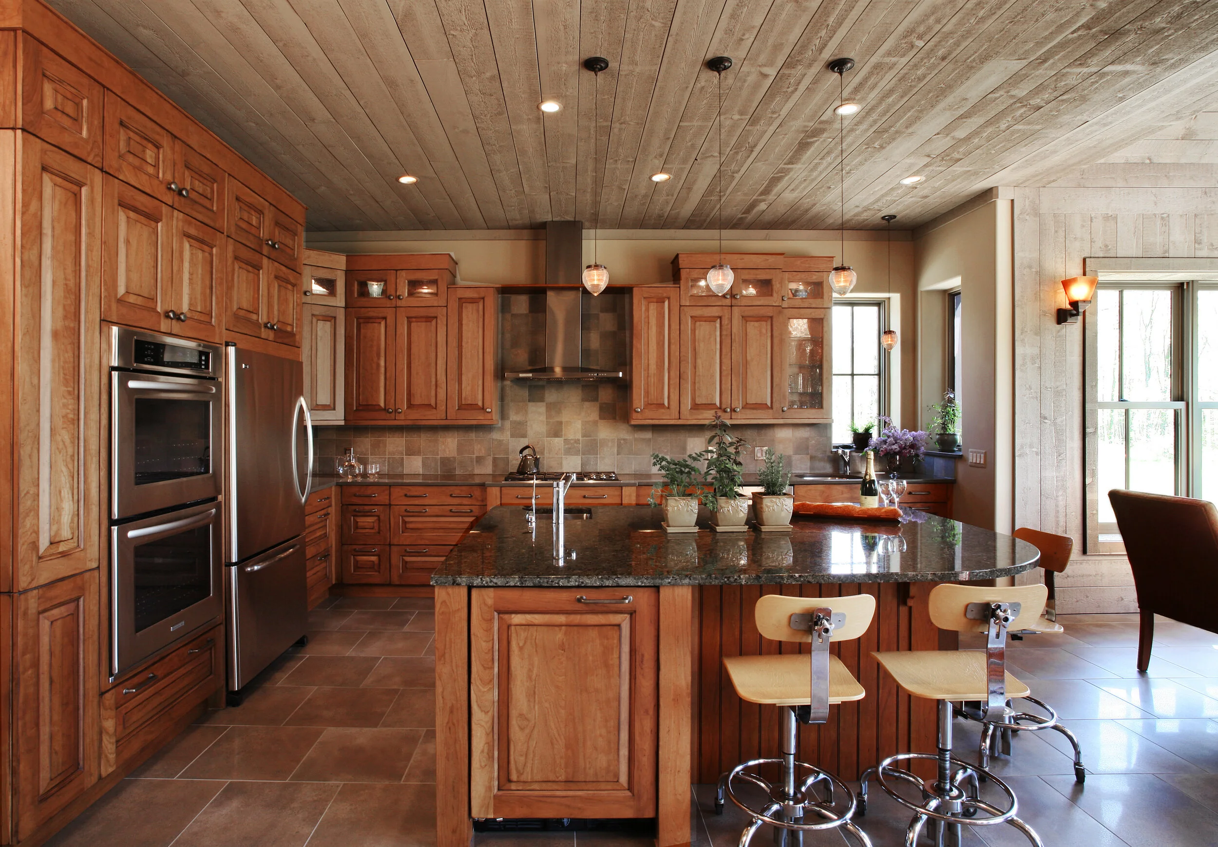 Tile floor and backsplash