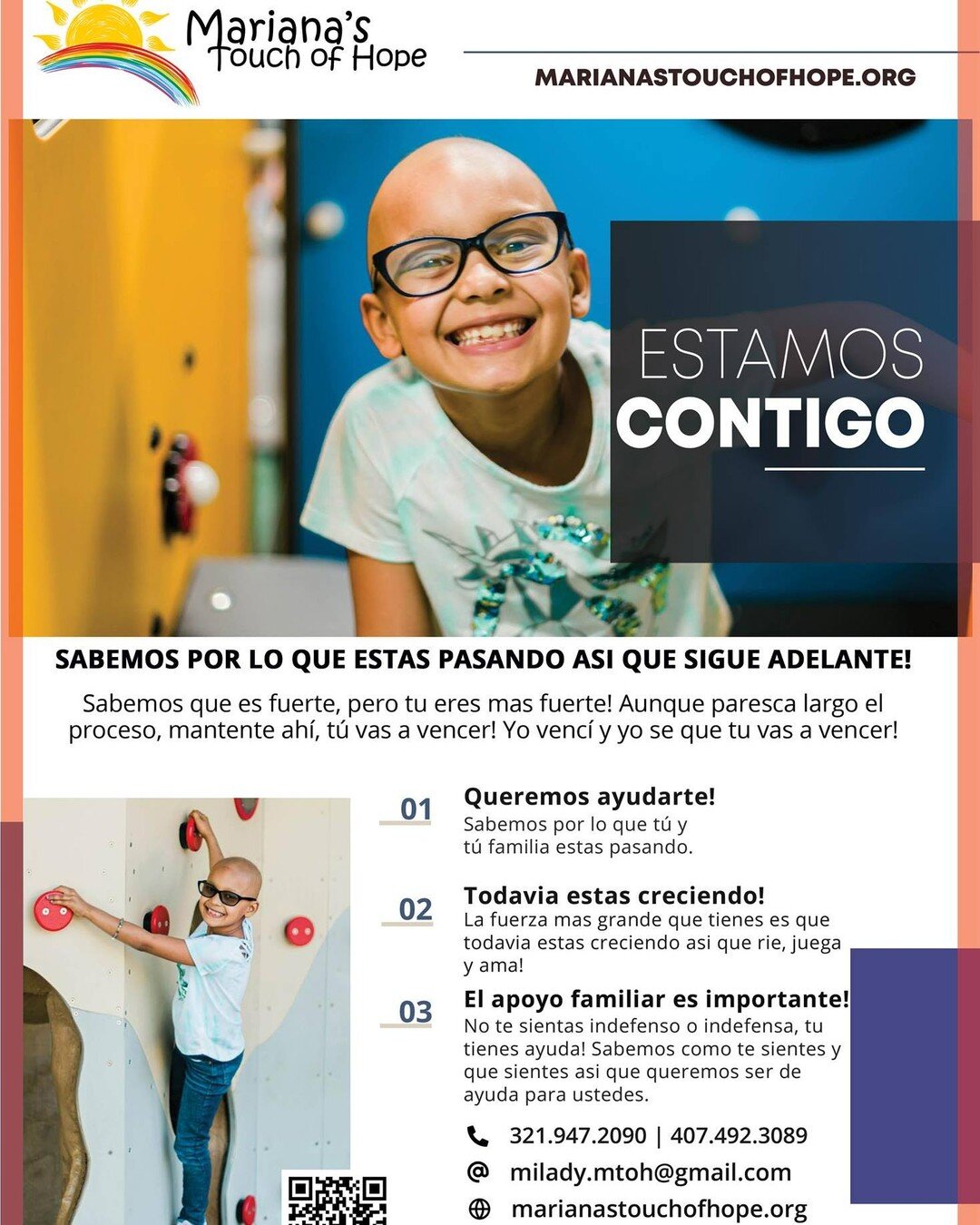 Porque nunca estas ni estaras solo mientras estes pasando por este momento!

Ayudanos a recorrer la voz y hacer acto de presencia!

Puedes donar y compartir via - www.marianastouchofhope.org