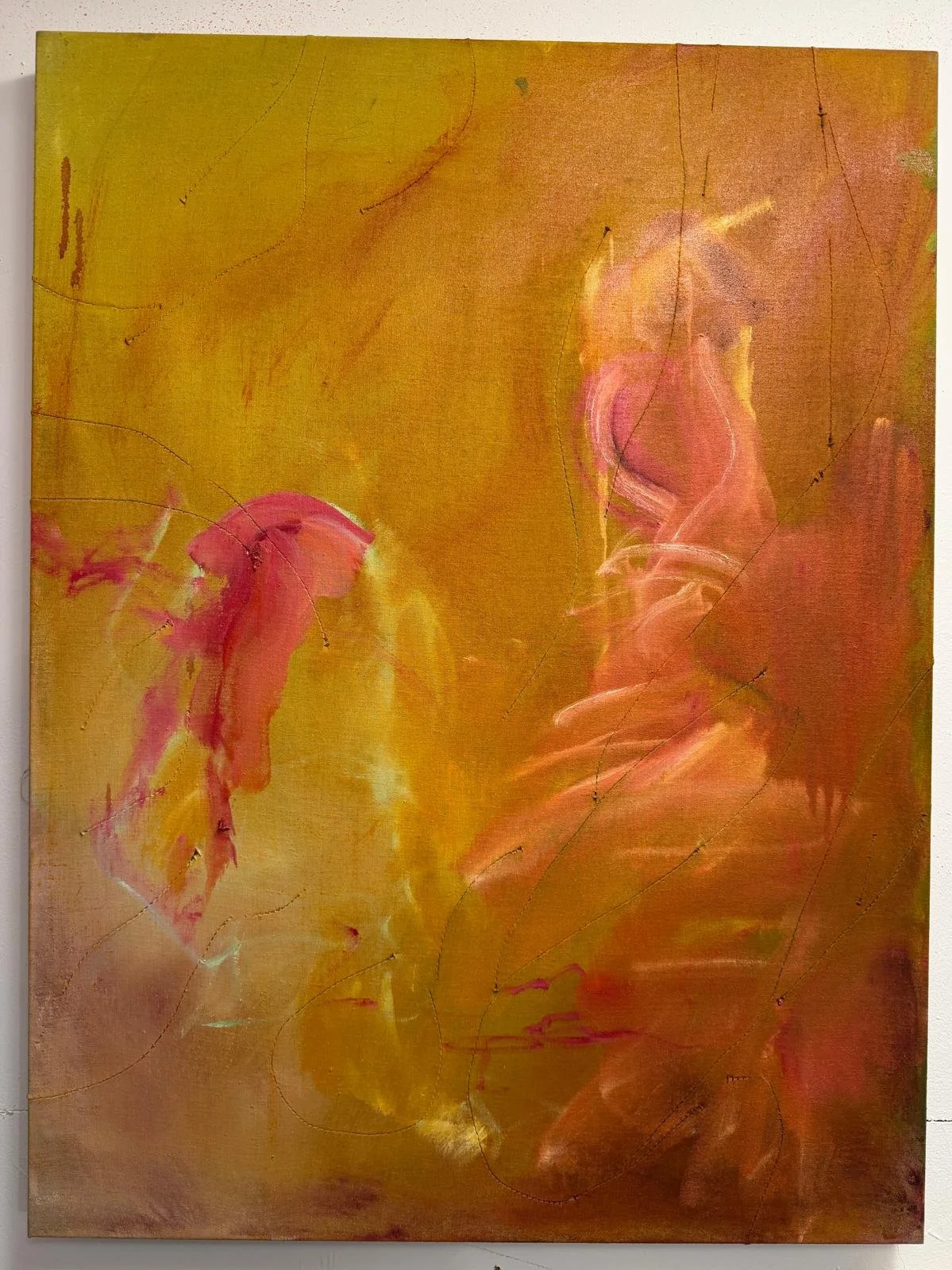 ‘Laguna Beach, 1982’, Kate Howe, 2026. Oil on sutured linen. 60 x 80 cm.