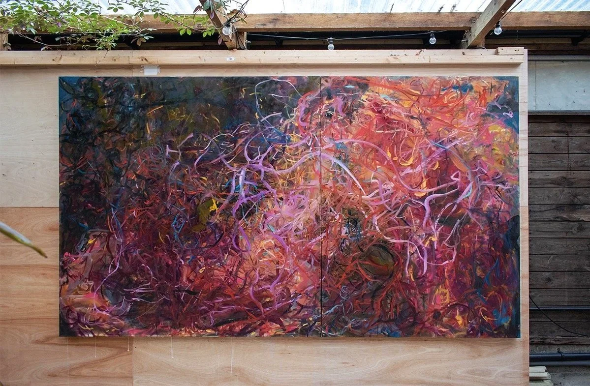 ‘Birthday Boar Hunt’, Kate Howe, 2024. Oil on linen. 160cm x 280cm.