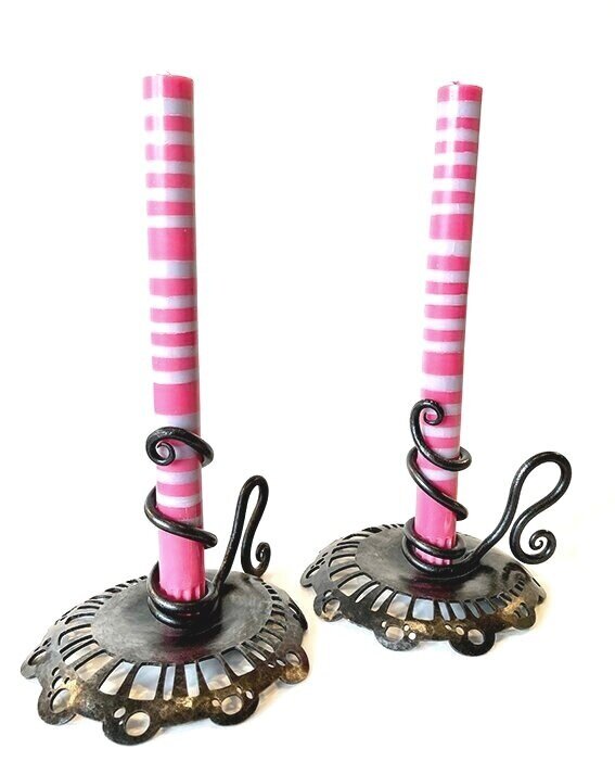 Steel Jellyfish Candlesticks