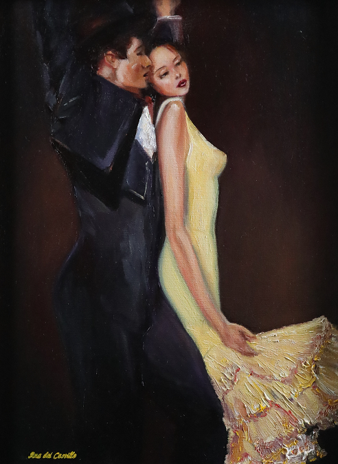 Flamenco Love. Oil on canvas by Ana del Castillo.