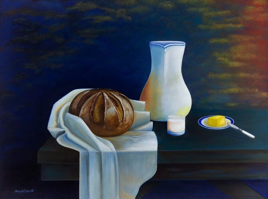 Bread and Butter. Oil on canvas by Ana del Castillo