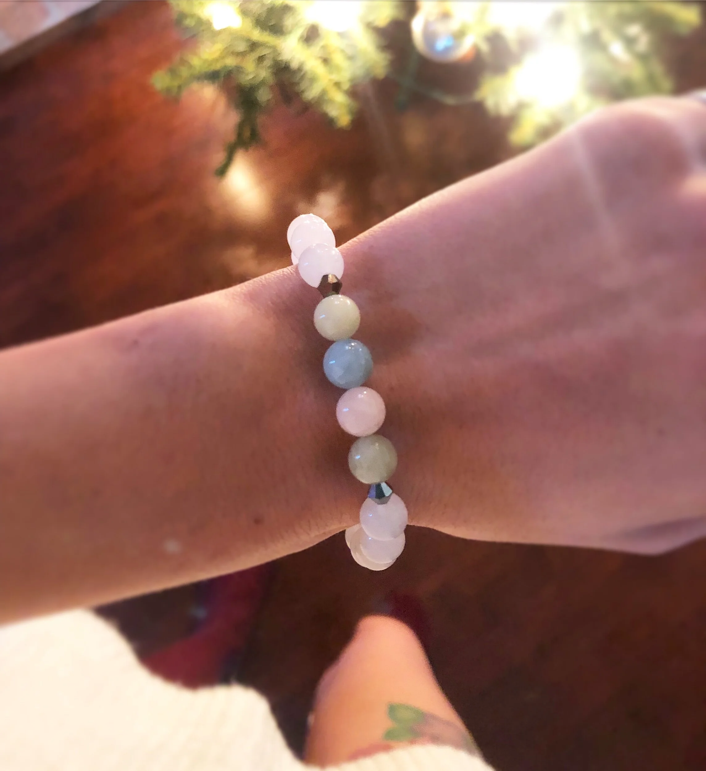 Rainbow Morganite & Quartz Bracelet 