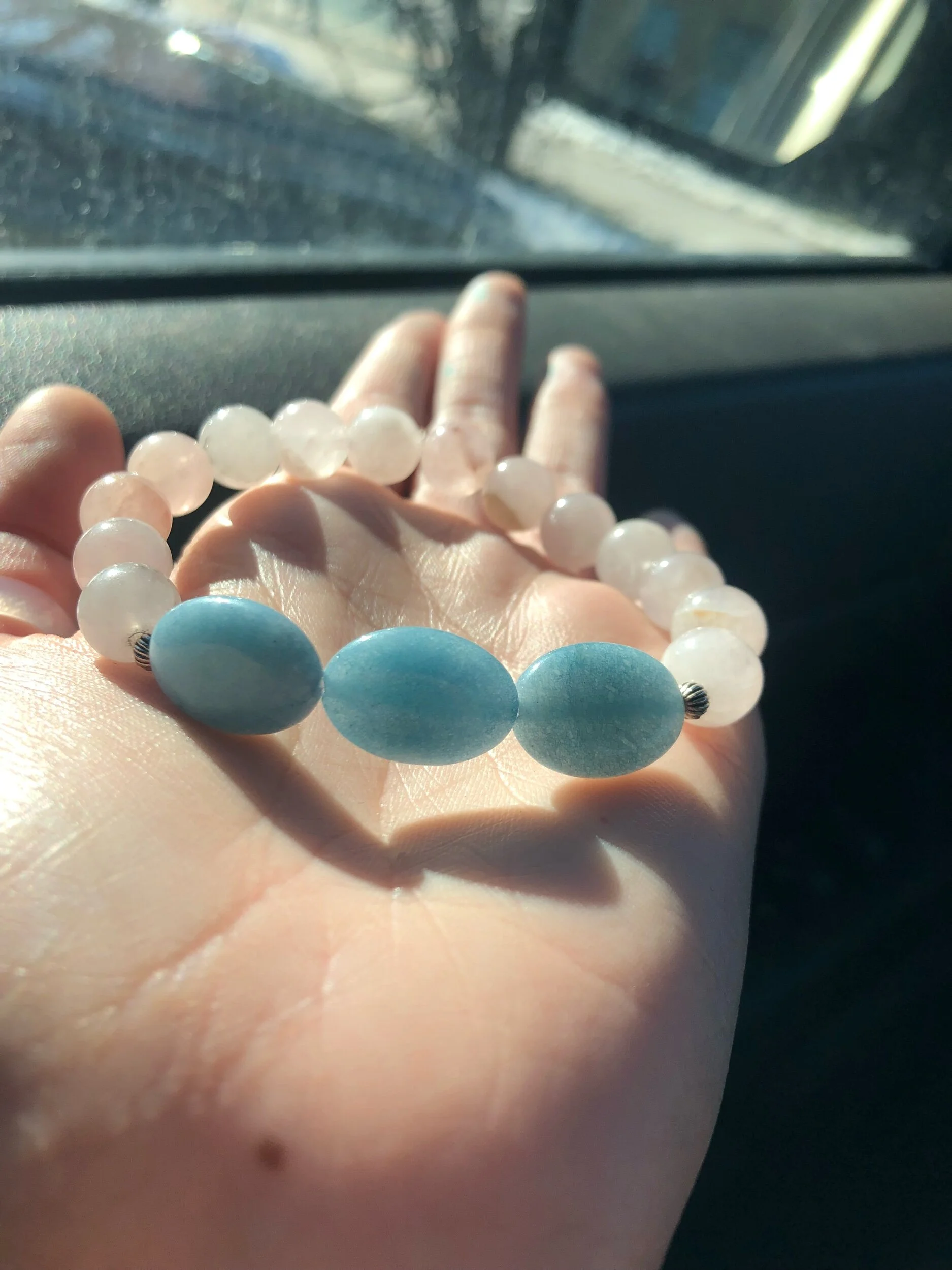 Angelite & Rose Quartz Bracelet