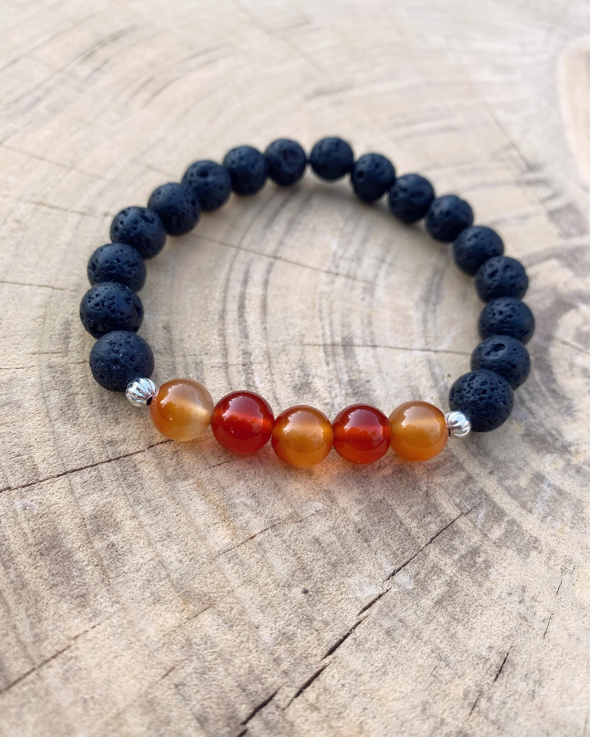 Carnelian & Lava Stone Bracelet 