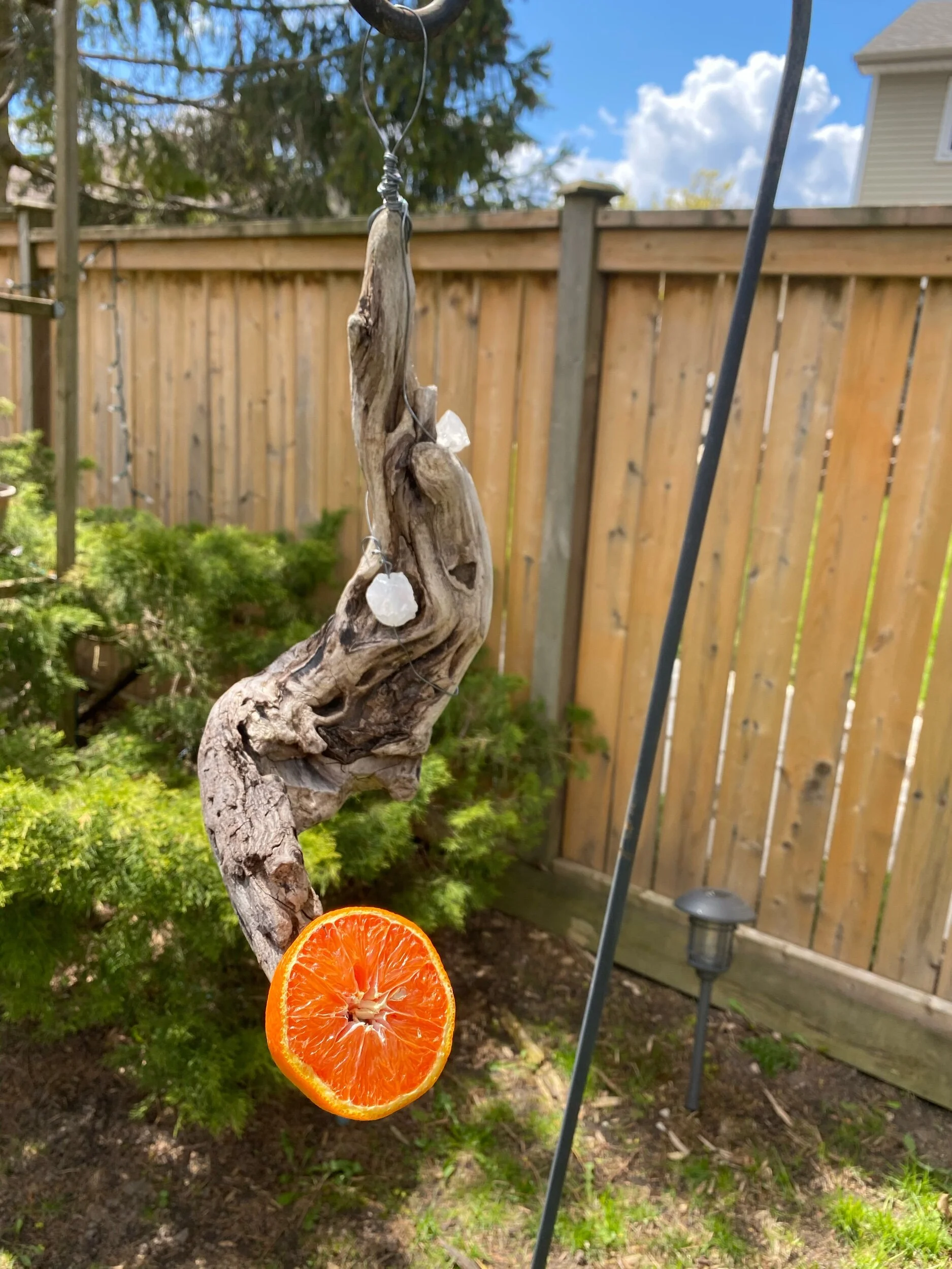 Drift Wood & Quartz Bird Feeder