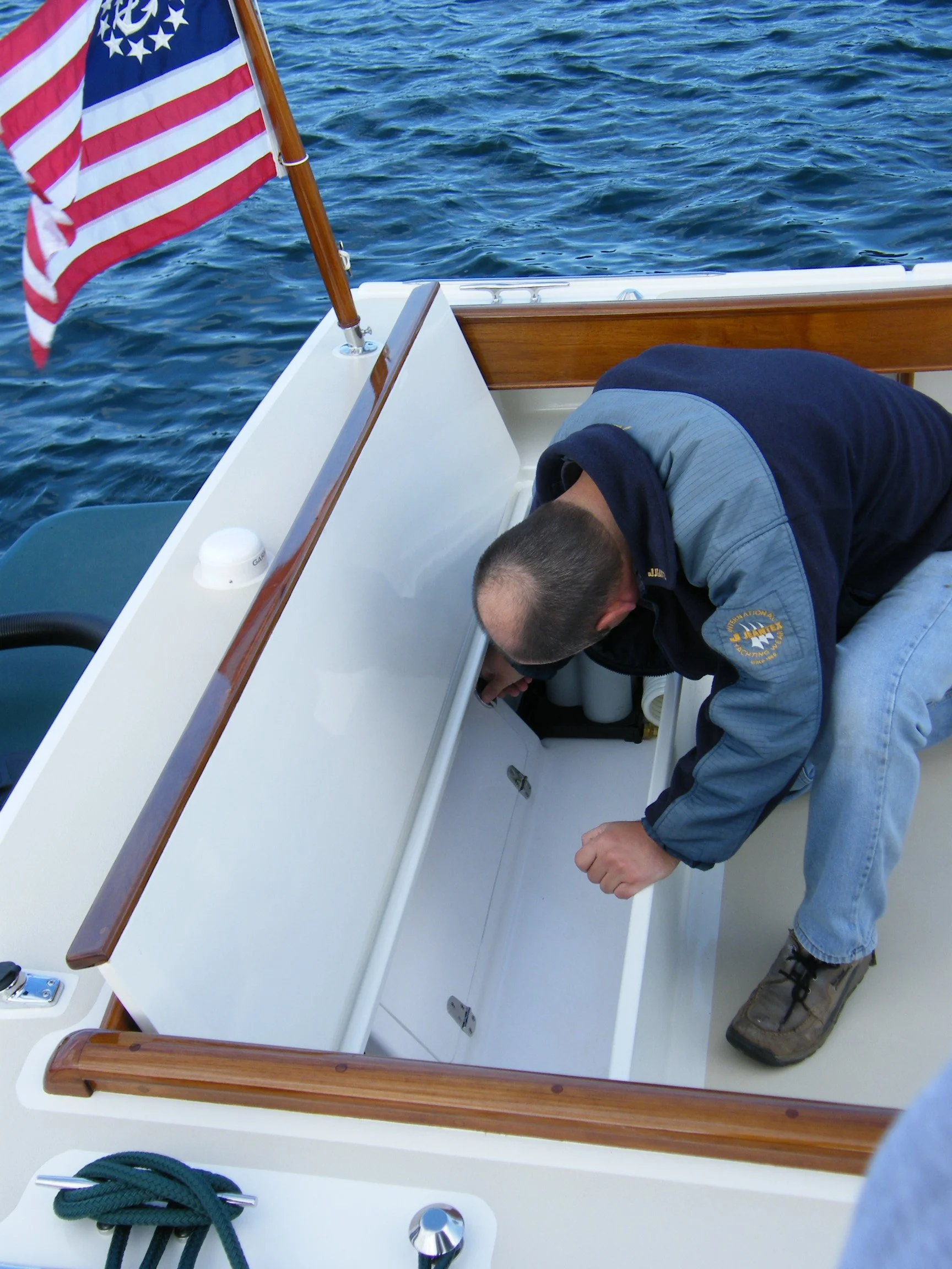  Hopefully the only thing in the bilge is some fiberglass dust! 