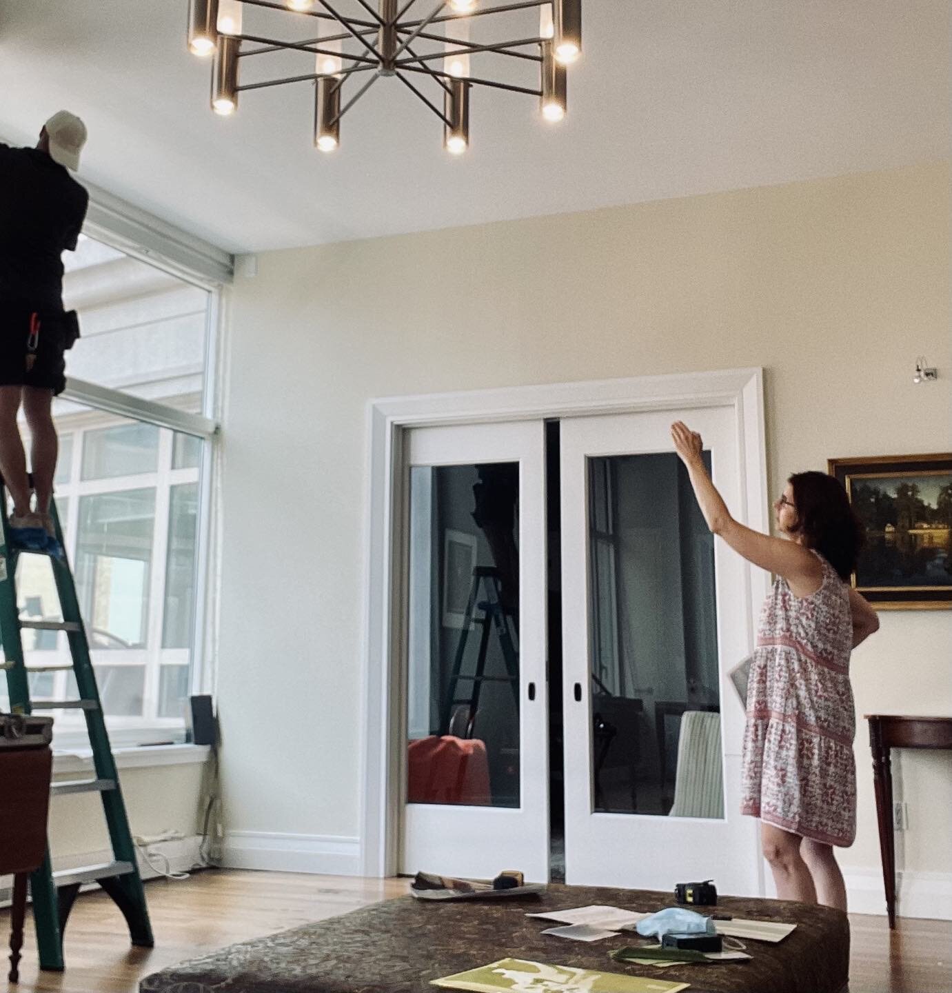 Part of what I do is knowing that as my clients evolve, so too do their homes. It&rsquo;s time to do a little refresher for one of my projects. Here&rsquo;s deciding where the swoop of the cornice should be so that it will follow the line of the drap