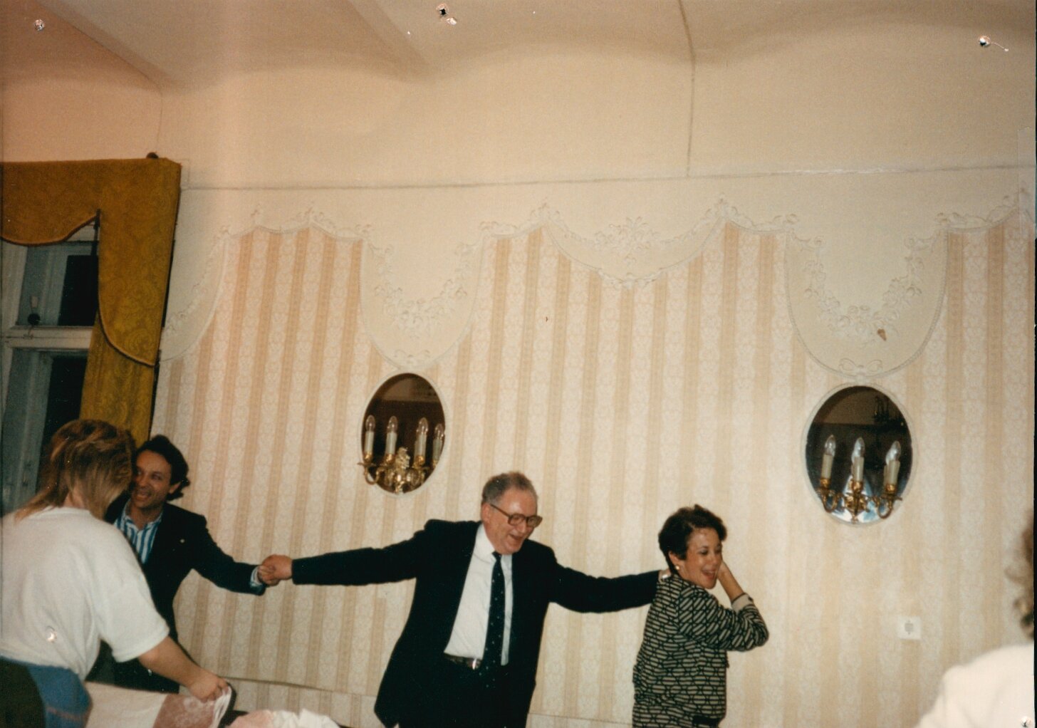 Friday night Shabbat dinner in Moscow united Jews from around the world in joy. UCSJ Moscow Meeting, 1989