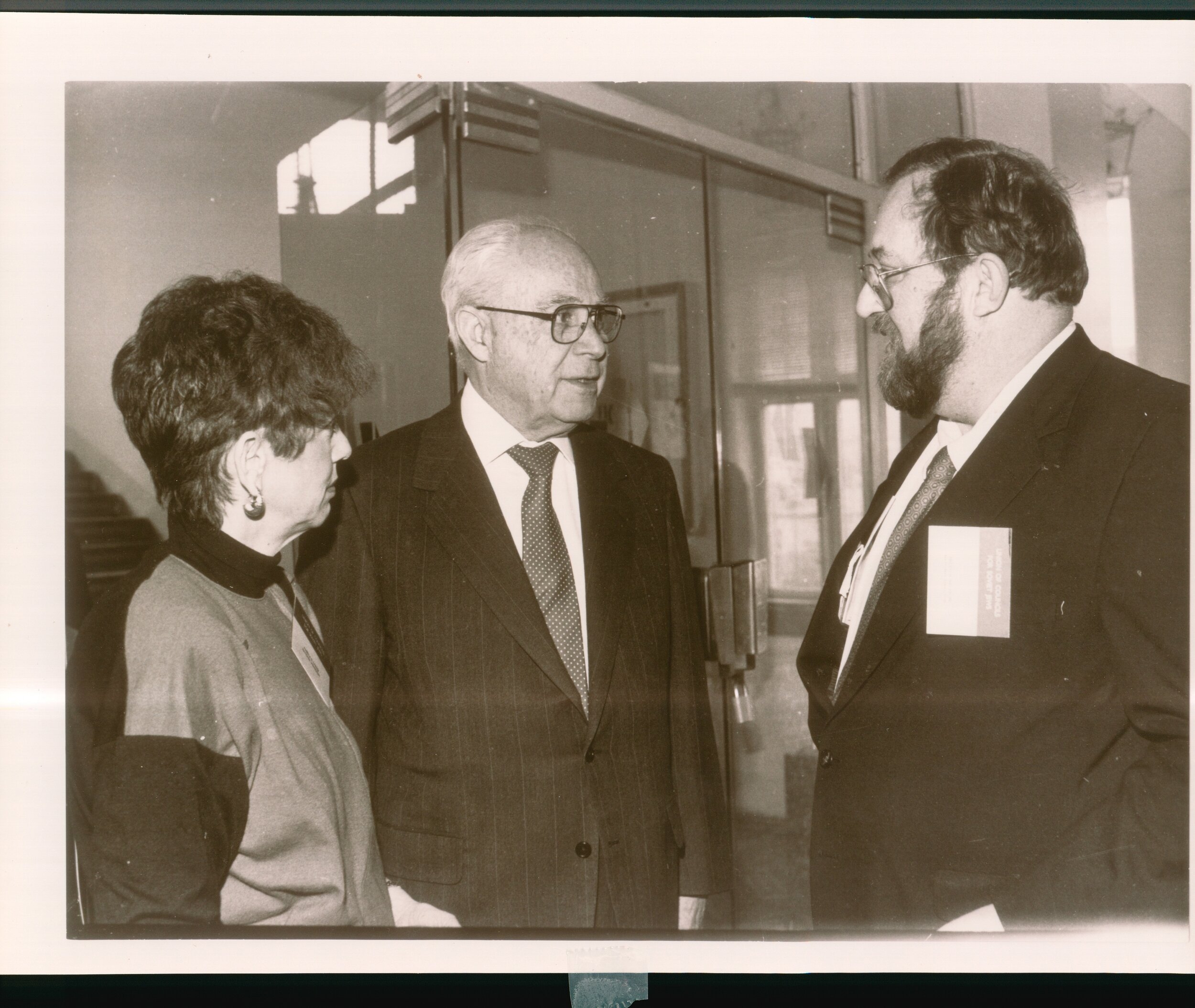 US Ambassador to the USSR, with Micah and me at the UCSJ meeting in Moscow, 1989