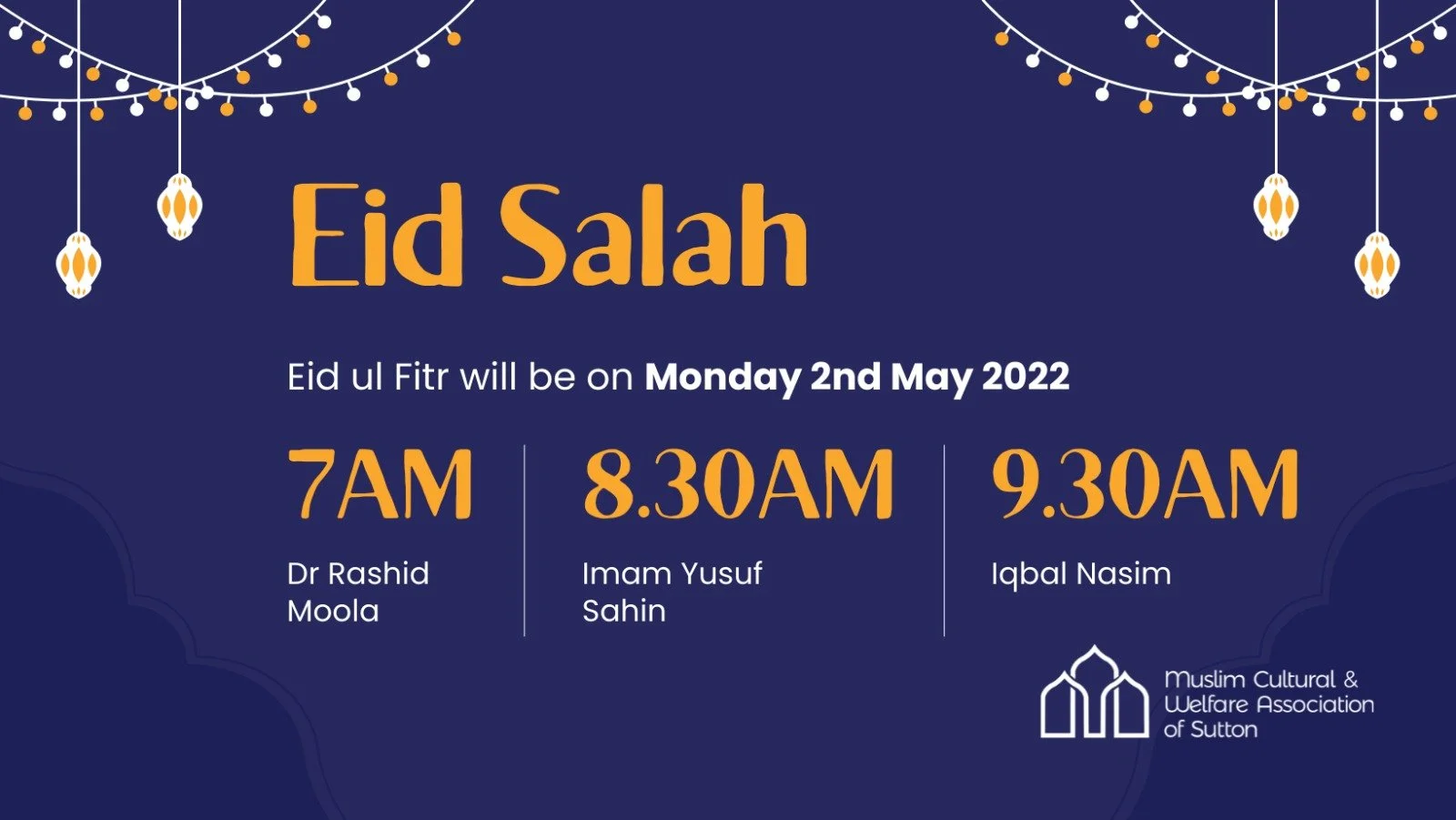 ☪️  Eid ul Fitr Announcement 🌙