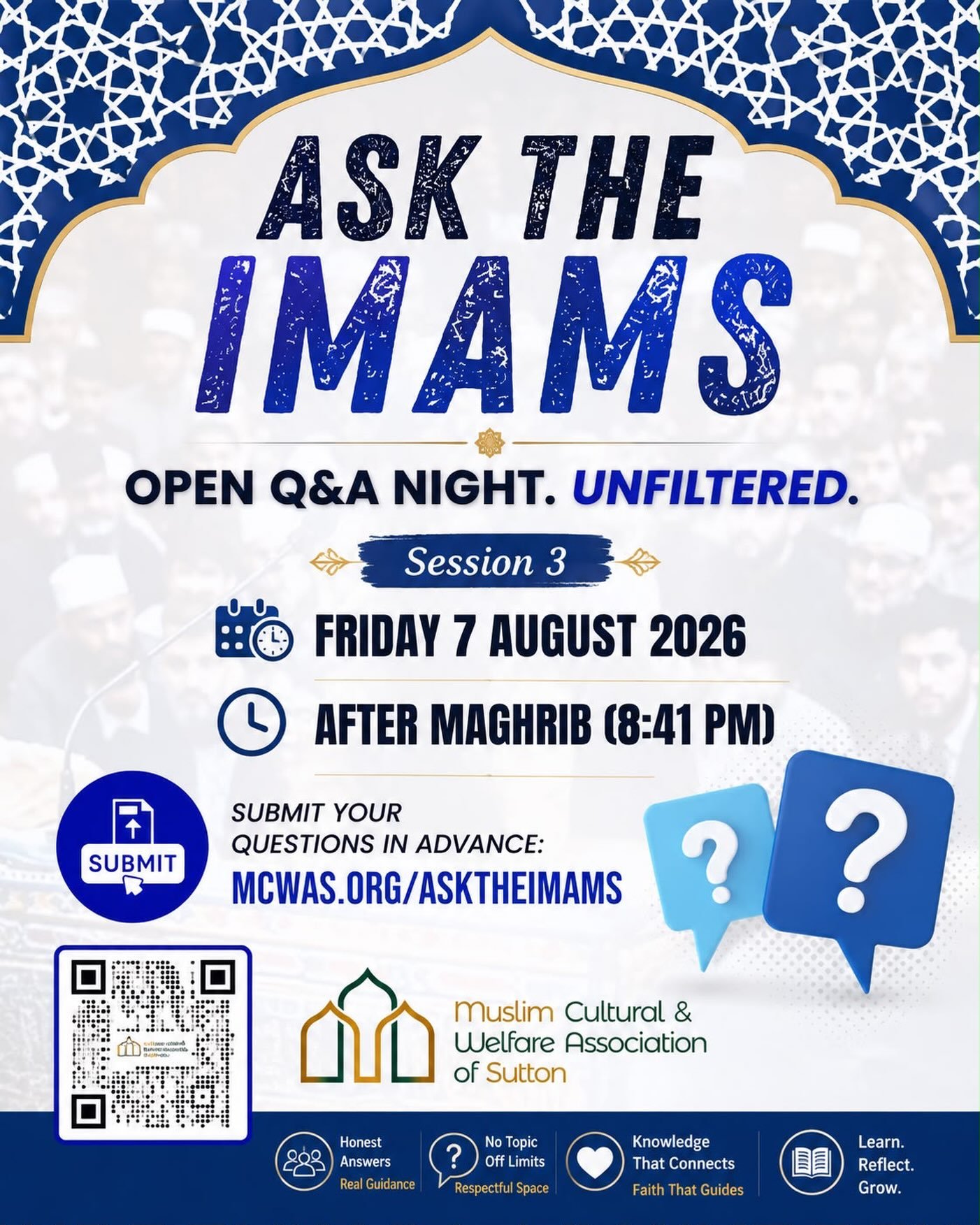 🎤 ASK THE IMAMS (3) &mdash; UNFILTERED Q&amp;A NIGHT
Any Topic. No Limits. Just Real Answers.

Alhamdulillah, the response to this series has been incredible, with an average of 50 questions submitted each session. We&rsquo;re still catching up on m
