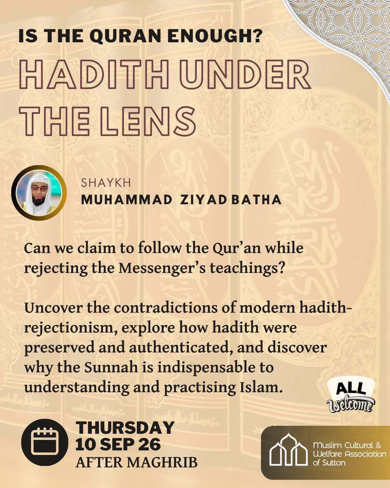HADITH UNDER THE LENS

Can we claim to follow the Qur&rsquo;an while rejecting the Messenger&rsquo;s teachings?
Uncover the contradictions of modern hadith-rejectionism, explore how hadith were preserved and authenticated, and discover why the Sunnah
