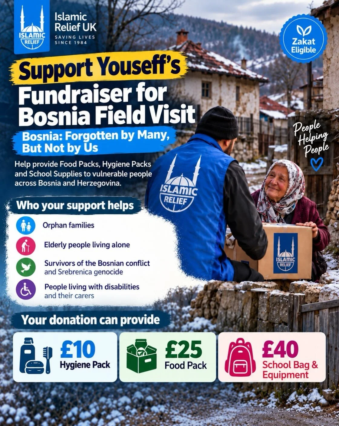 Assalamu Alaykum 

Our Centre Manager, Youseff Khan will be travelling to Bosnia 🇧🇦 with @islamicreliefuk today representing MCWAS, to see first hand the projects being delivered by Islamic Relief Bosnia and to help distribute much needed aid to vu