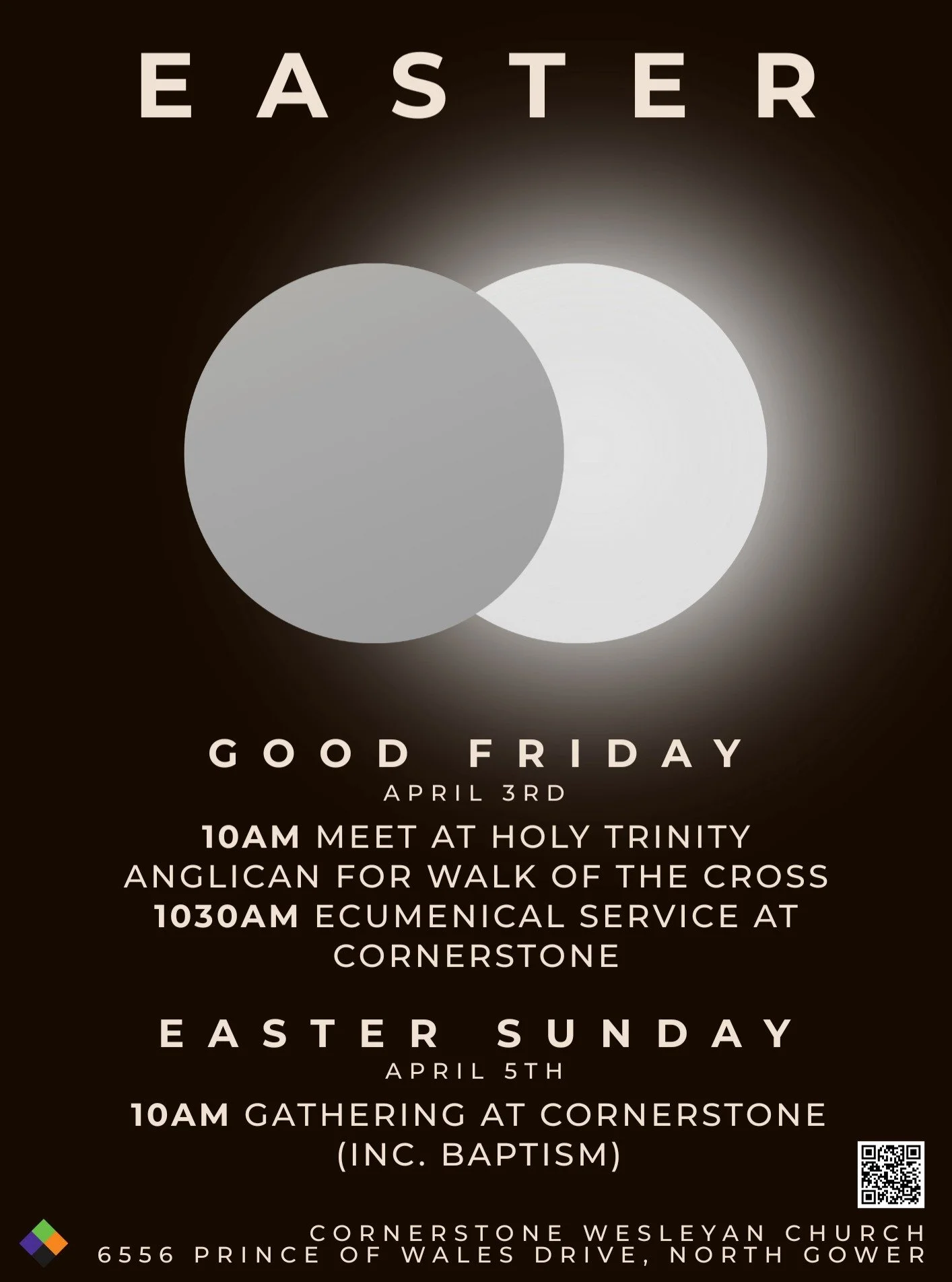 Join us for ⚫E A S T E R ⚪ at Cornerstone.
Good Friday - 10am Walk of the Cross starts at Holy Trinity.
1030am ecumenical service starts at Cornerstone.
Easter Sunday - 10am at Cornerstone (including baptisms!)
#northgowercornerstone #easter
2m