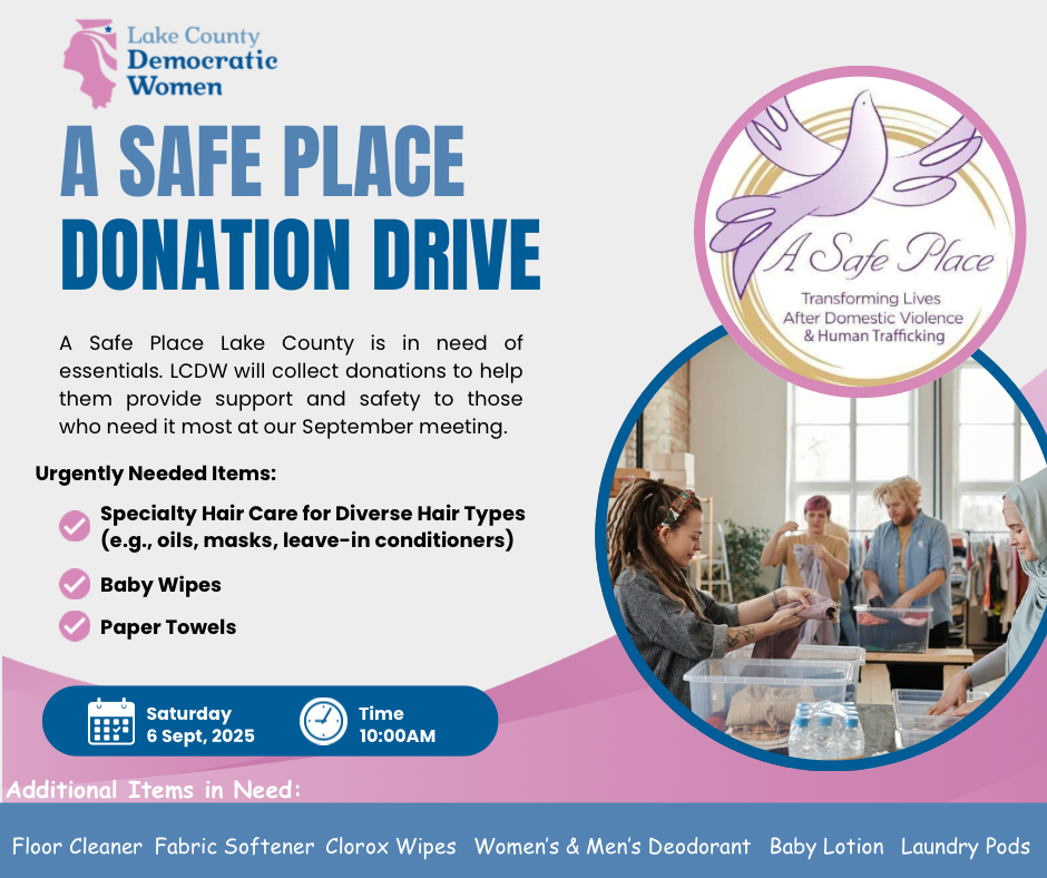 A Safe Place Lake County Donation Drive