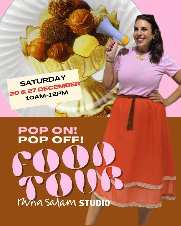 This month is all about food &amp; fabuloso! 

If you are a foodie and love my world, join our Pop on! Pop off! FOOD TOUR this month where designer Rana Salam will be taking you on a vintage Fargo bus to explore her hidden gems!
It will include a spe