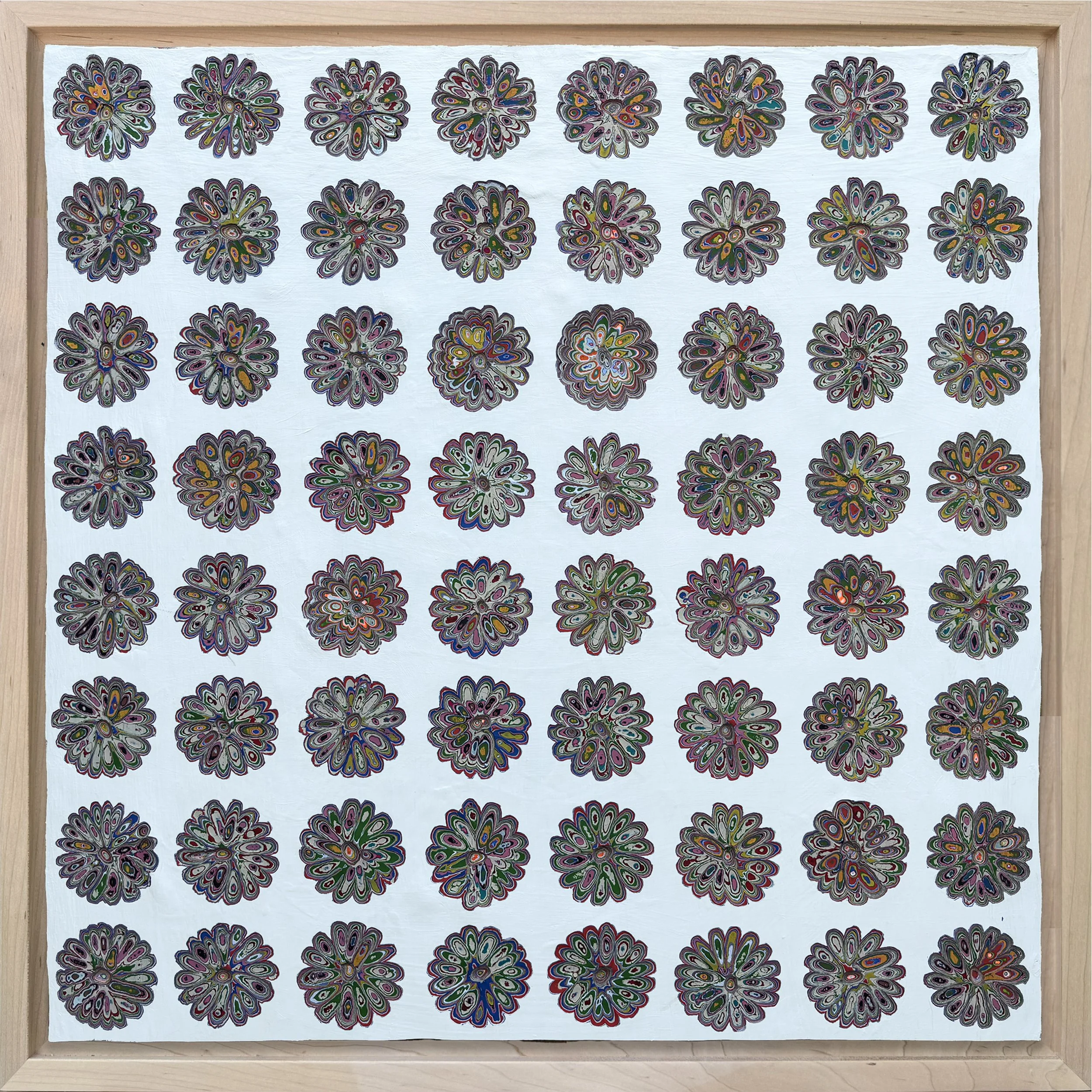 Sixty-four Flowers (26.5 x 26.5)